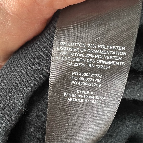 Aritzia Sweatfleece Perfect Black Hoodie Sweatshirt Size XS - Picture 5 of 5